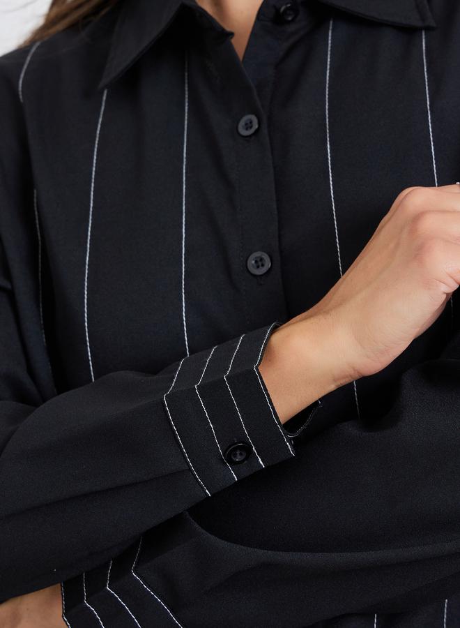 ستايلي بلوزة بأكمام طويلة ومخطط - Image 3